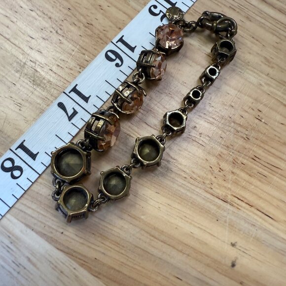 J.Crew Vintage-Inspired Gold-Tone Bracelet With Amber Crystal Accents - Picture 6 of 8